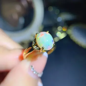 Женское Обручальное кольцо из серебра 925 пробы с натуральным опалом