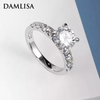 Женское Обручальное кольцо из серебра 925 пробы, с муассанитом