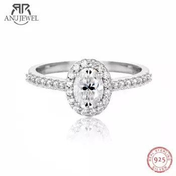 Женское Обручальное кольцо из серебра 925 пробы с муассанитом