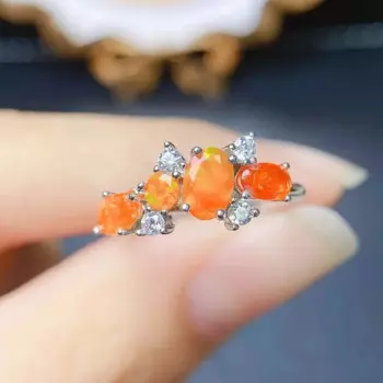 Женское Обручальное кольцо из серебра 925 пробы с опалом