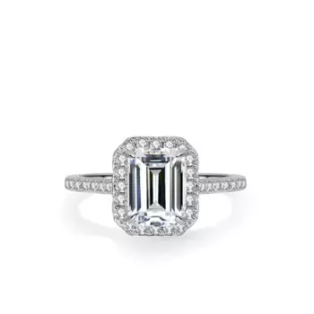 Женское Обручальное кольцо из серебра пробы с изумрудом