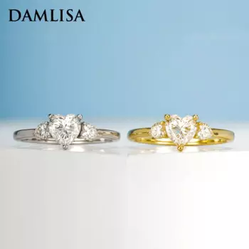 Женское Обручальное кольцо из серебра 925 пробы с муассанитом, 6 х6 мм