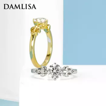 Женское Обручальное кольцо из серебра 6,5 пробы с муассанитом, 925 мм