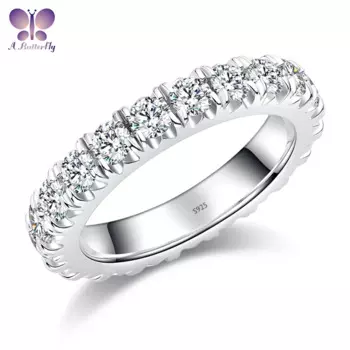 Женское Обручальное кольцо из серебра 925 пробы, с муассанитом 3 мм