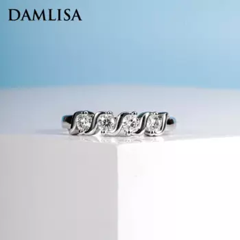 Женское Обручальное кольцо из серебра 925 пробы с муассанитом