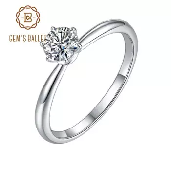 Женское Обручальное кольцо из серебра 925 пробы, с муассанитом