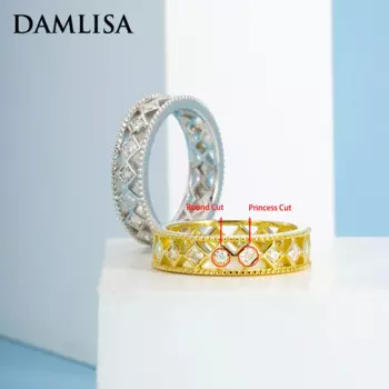 Женское Обручальное кольцо из серебра 2,5 пробы с муассанитом, 2,5x925 мм