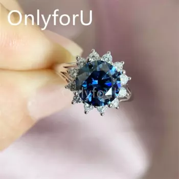 Женское Обручальное кольцо с муассанитом, из серебра 925 пробы, 9 Х9 мм