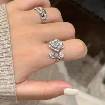 Женское Обручальное кольцо с муассанитом, из серебра 100% пробы