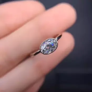 Женское Обручальное кольцо с муассанитом, серебро 925 пробы