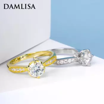 Женское Обручальное кольцо с муассанитом, из серебра 925 пробы, 6 мм