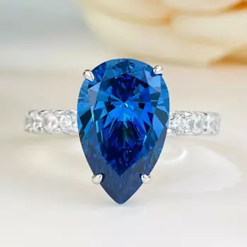 Женское Обручальное кольцо с сапфиром, из серебра 100% пробы