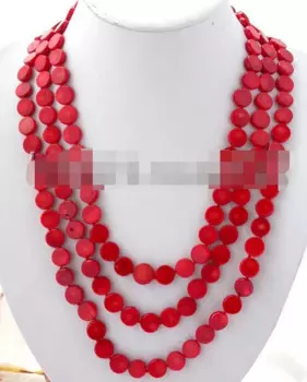 Женское Ожерелье для влюбленных, красивое длинное ожерелье кораллового цвета 80 дюймов 11 мм с красной вафельной вставкой, 002468
