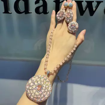 Женское Ожерелье с натуральным розовым кристаллом, модное, роскошное, Благородное женское украшение