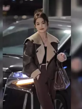 Женское пальто, меховая интегрированная куртка, зимнее пальто, Женское пальто из искусственного меха, новинка, пальто, женская куртка, верхняя одежда, женская зимняя куртка