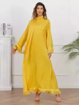 Женское платье-абайя с длинным рукавом и шарфом