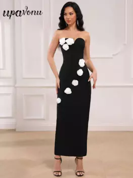 Женское платье без бретелек, с открытой спиной