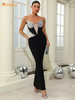 Женское платье без бретелек, с открытой спиной