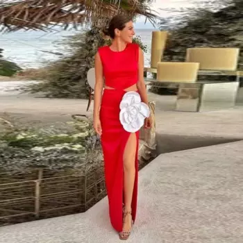 Женское платье без рукавов, с открытыми плечами