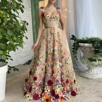 Женское платье без рукавов, с вышивкой