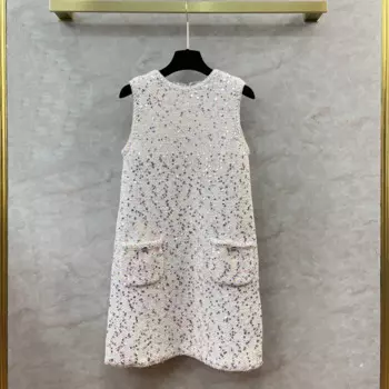 Женское платье без рукавов, в горошек, в полоску