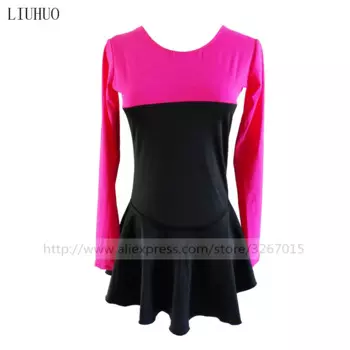 Женское платье для катания на коньках LIUHUO, женское платье для ледяной фигуры, для выступлений, ритмической гимнастики, соревнований, трико, костюм с длинным рукавом, танцы для подростков