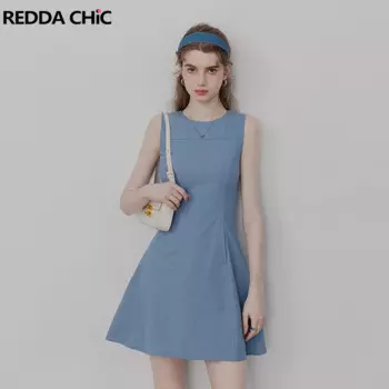 Женское платье-футляр с круглым вырезом, без рукавов