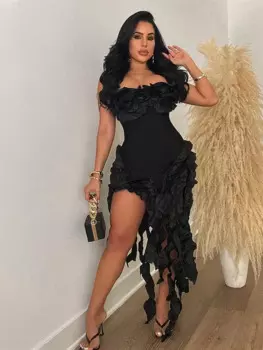 Женское платье-футляр с открытой спиной, без бретелек