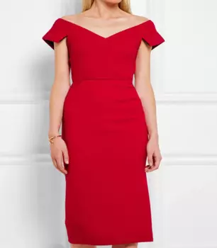 Женское платье-карандаш с V-образным вырезом