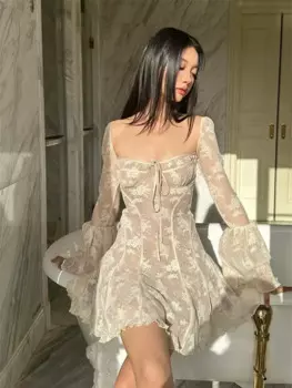 Женское платье-корсет с низким вырезом, а-силуэт