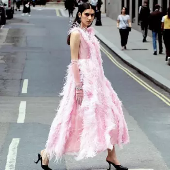 Женское платье-макси до щиколотки, с перьями