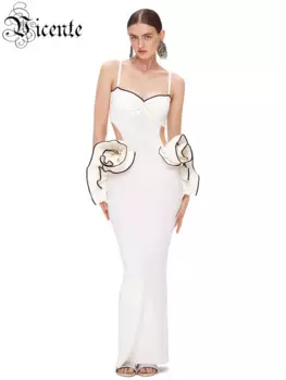 Женское платье-макси на бретельках, без рукавов