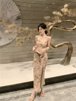 Женское платье-макси с высоким разрезом, 150 кг