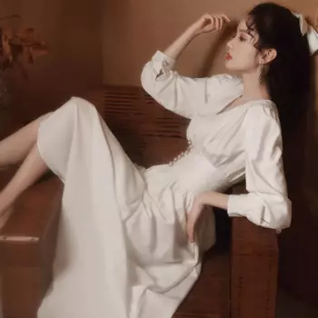 Женское платье-мицва с V-образным вырезом, с поясом