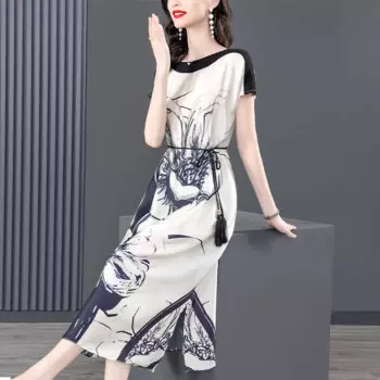 Женское платье-миди из шелка Mulberry с цветочным принтом