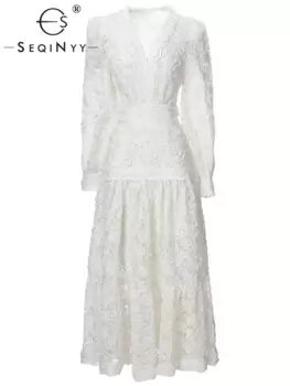 Женское платье-миди с цветочной вышивкой, кружевное