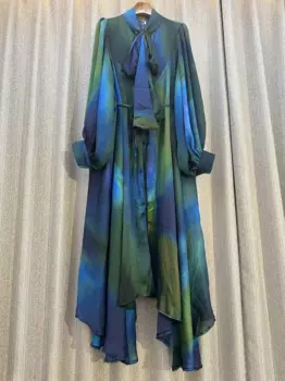 Женское платье-миди с длинным рукавом, осень 2024