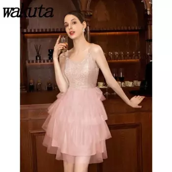 Женское платье на бретелях-спагетти, без рукавов