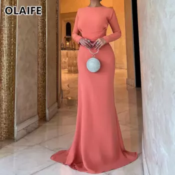 Женское платье-Русалка для выпускного вечера, роскошное вечернее платье с длинным рукавом, 2024