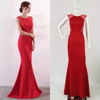 Женское платье-Русалка с круглым вырезом, без рукавов