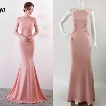 Женское платье-Русалка с круглым вырезом, без рукавов