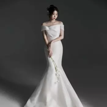 Женское платье-Русалка с открытыми плечами, без рукавов