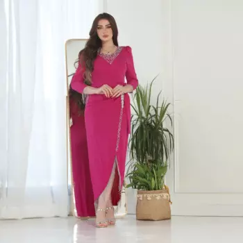 Женское платье-Русалка с V-образным вырезом, до щиколотки