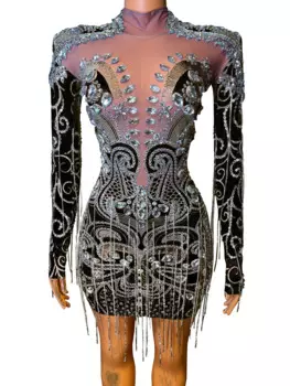 Женское платье с бахромой, 6 цветов