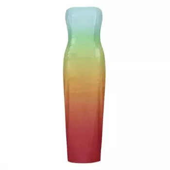 Женское платье с блестками и переходом цвета