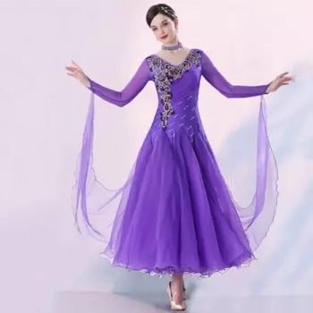 Женское платье с длинным рукавом для танго