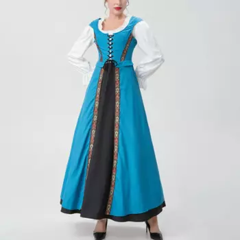 Женское платье с длинным рукавом, готическое платье с круглым вырезом и длинным рукавом