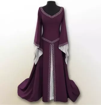 Женское платье с длинным рукавом и вышивкой