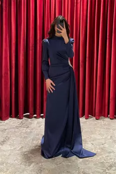 Женское платье с длинным рукавом, однотонное