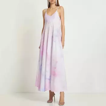 Женское платье с открытой спиной и V-образным вырезом